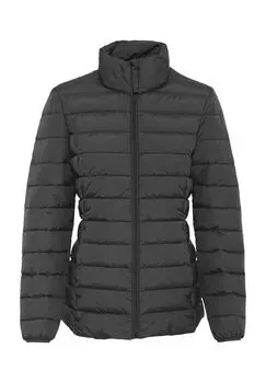 Куртка стеганая, воротник стойка, карманы на молнии, женская Galeria, черный