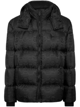 Куртка-стёганая с монограммным жаккардом Philipp Plein, черный