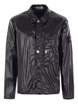 Куртка Stone Island с застежкой на кнопки и накладным карманом, черный