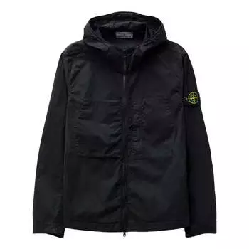 Куртка STONE ISLAND Supima Cotton Twill Stretch Hooded Jacket 'Black', черный