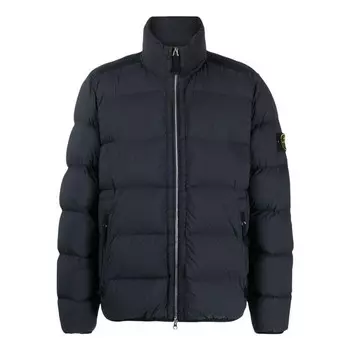 Куртка street style plain logo down jackets 'navy blue' Stone Island, синий