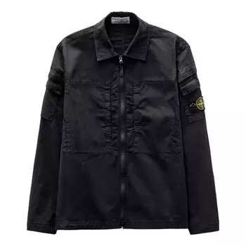 Куртка stretch overshirt 'black' Stone Island, черный