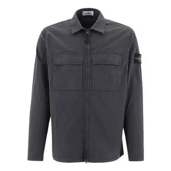 Куртка stretch overshirt 'charcoal' Stone Island, черный