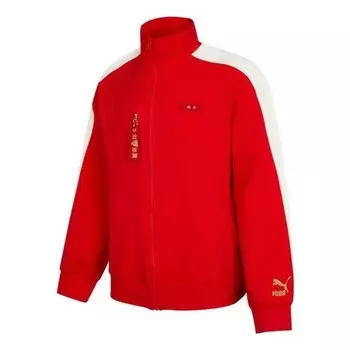Куртка stripe colorblock loose casual jacket red Puma, красный