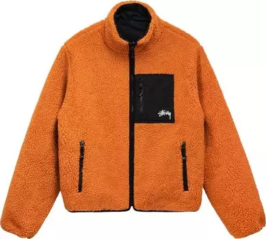 Куртка Stussy 8 Ball Sherpa Jacket 'Orange', оранжевый