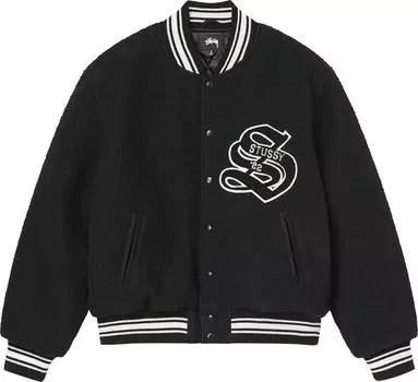 Куртка Stussy Casentino Wool Varsity Jacket 'Black', черный