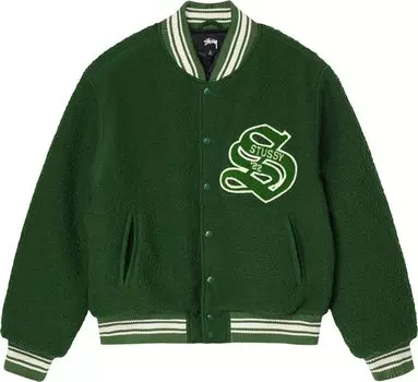 Куртка Stussy Casentino Wool Varsity Jacket 'Green', зеленый