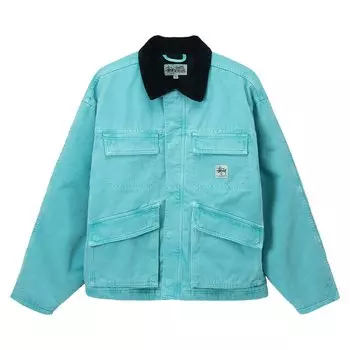 Куртка Stussy из стираной парусины, темно-бирюзовая