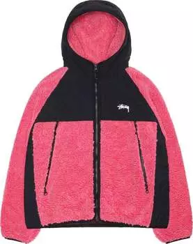 Куртка Stussy Sherpa Paneled Hooded 'Pink', розовый