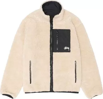 Куртка Stussy Sherpa Reversible 'Beige', разноцветный