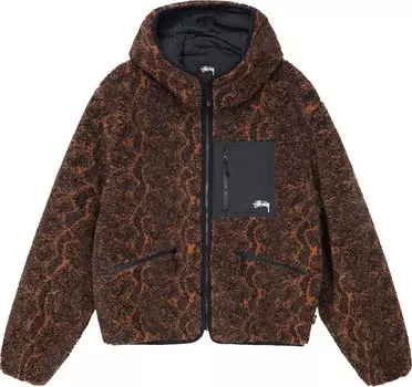 Куртка Stussy Snake Jacquard Sherpa Jacket 'Brown', коричневый