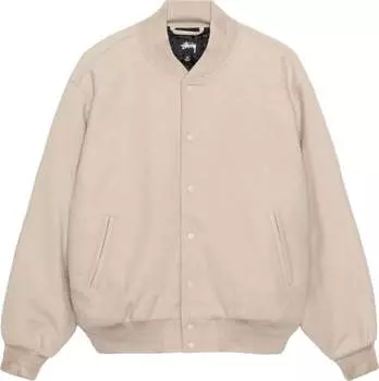 Куртка Stussy Sport Melton Varsity 'Oatmeal', кремовый