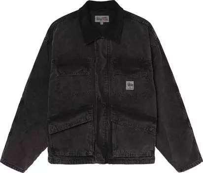 Куртка Stussy Washed Canvas Shop Jacket 'Black', черный