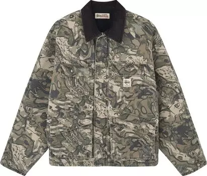 Куртка Stussy Washed Canvas Shop Jacket 'Veil Camo', разноцветный