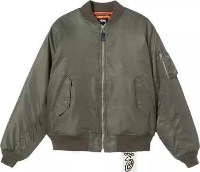 Куртка Stussy x Comme des Garons MA-1 Jacket 'Olive', зеленый