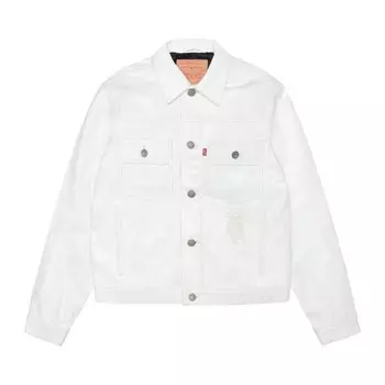 Куртка Stussy x Levi's Leather Trucker Jacket, белый