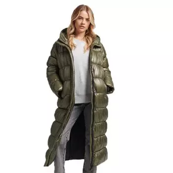 Куртка Superdry Code Xpd Longline Puffer, зеленый