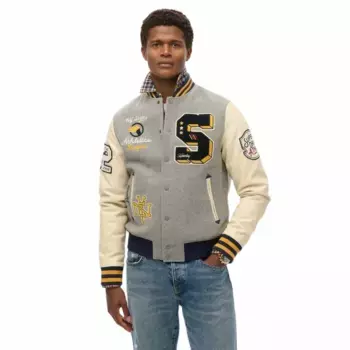 Куртка Superdry College Patched bomber, серый