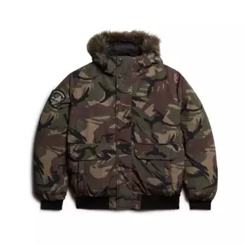 Куртка Superdry Everest Faux Fur bomber, зеленый