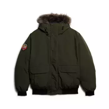 Куртка Superdry Everest Faux Fur bomber, зеленый