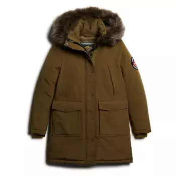 Куртка Superdry Everest Faux Fur, зеленый/коричневый