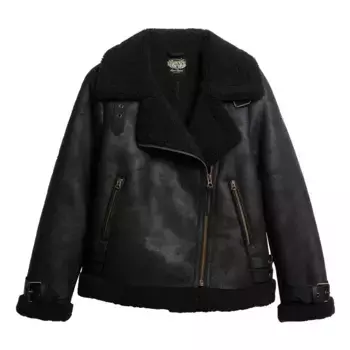 Куртка Superdry Faux Shearling Aviator, черный