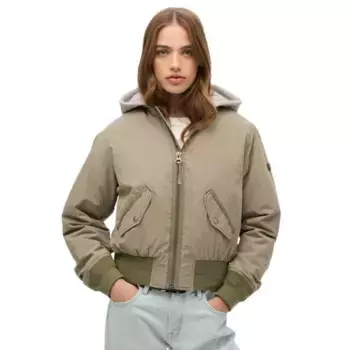 Куртка Superdry Hooded Ma1 bomber, зеленый