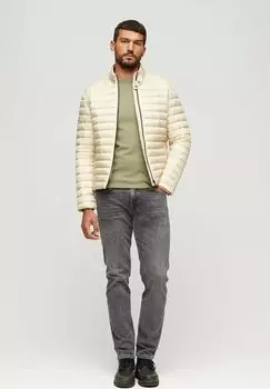 Куртка Superdry ЛЕГКИЙ КОРОТКИЙ ПУФФ, цвет pelican beige