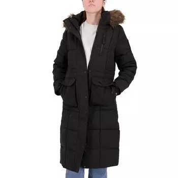 Куртка Superdry Longline Faux Fur Everest, черный