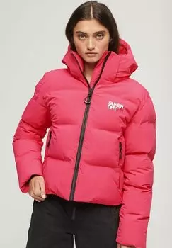 Куртка Superdry ПУХОВИК С КАПЮШОНОМ, цвет raspberry red