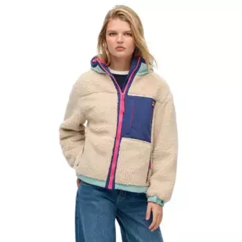 Куртка Superdry Vintageed Sherpa, бежевый