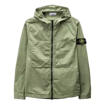 Куртка supima cotton twill stretch hooded jacket 'sage' Stone Island, зеленый