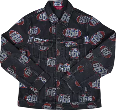 Куртка Supreme 666 Denim Trucker Jacket 'Black', черный