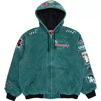 Куртка Supreme AOI Hooded Work, бирюзовый