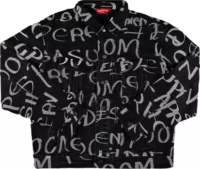 Куртка Supreme Black Ark Denim Trucker Jacket 'Black', черный