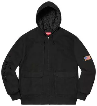 Куртка Supreme Canvas Hooded Work Jacket 'Black', черный