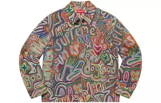 Куртка Supreme Chainstitch, черный / белый