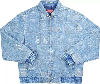 Куртка Supreme Checks Embroidered Denim Jacket 'Blue', синий