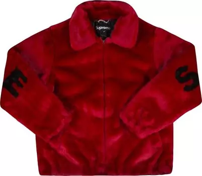 Куртка Supreme Faux Fur Bomber Jacket 'Red', красный