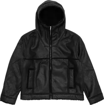 Куртка Supreme Faux Shearling Hooded Jacket 'Black', черный
