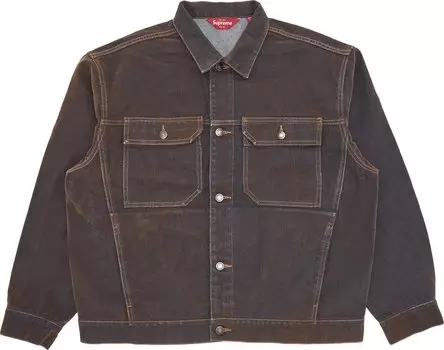 Куртка Supreme Flocked Denim Trucker Jacket 'Gold', золотой