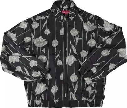 Куртка Supreme Floral Silk Track Jacket 'Black', черный