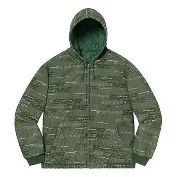 Куртка Supreme FW19 Week 9 Reversible Dimensions Logo Denim Work Jacket, зеленый