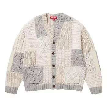 Куртка Supreme FW23 Week3 Patchwork Cable Knit Cardigan 'Beige', бежевый