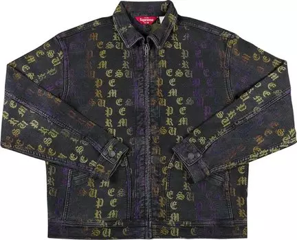 Куртка Supreme Gradient Jacquard Denim Work Jacket 'Black', черный