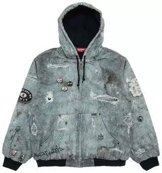Куртка Supreme HJR Trompe L'oeil Hooded Work Jacket 'Blue', синий