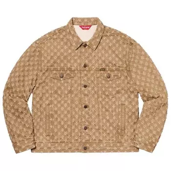Куртка Supreme Hole Punch Denim Trucker Jacket Brown, коричневый