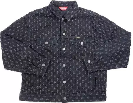 Куртка Supreme Hole Punch Denim Trucker Jacket 'Black', черный