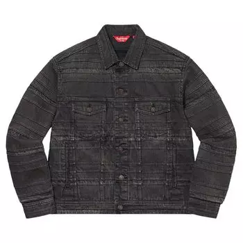 Куртка Supreme Layered Denim Trucker Jacket 'Black', черный