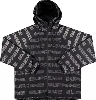 Куртка Supreme Logo Ripstop Hooded Track Jacket 'Black', черный